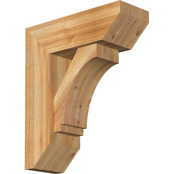 Ekena Millwork Imperial Slat Rough Sawn Bracket w/ Offset Brace, Western Red Cedar, 8"W x 22"D x 26"H BKT0806X22X26IMP06RWR - main